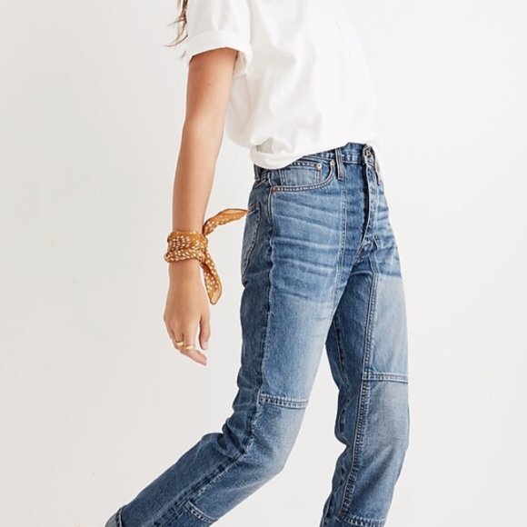 Rivet & Thread High-Rise Slim Boyjeans: Thigh-Patch Edition - Picture 3 of 7